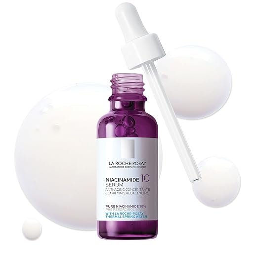 la roche posay la roche posay niacinamide 10 face serum, brightening and anti aging facial serum with 10% niacinamide, reduces the look of dark spots, discoloration, and uneven skin tone