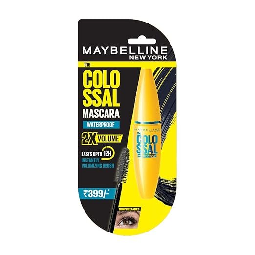 maybelline new york volume express colossal mascara – waterproof, black, 10ml