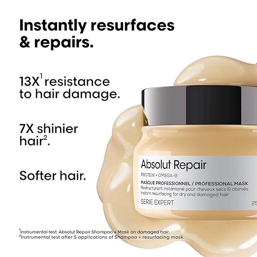 l'oréal professionnel absolut repair mask for dry & damaged hair – 250ml