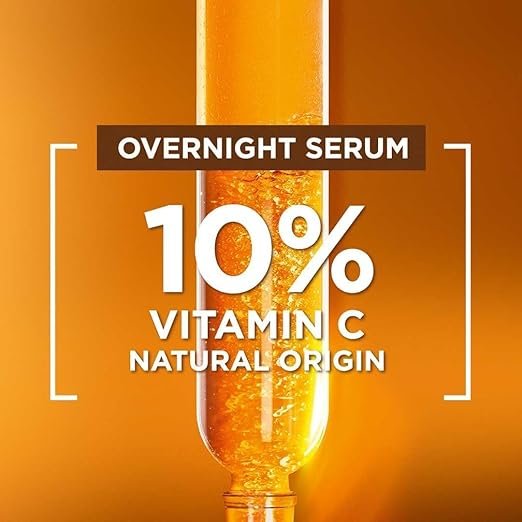 garnier bright complete vitamin c booster serum 30ml + overnight serum 15ml (combo set)