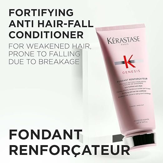 kérastase genesis hair fall conditioner 200ml | anti hair fall conditioner suitable for all hair types | infused with ginger root and edelweiss native cells