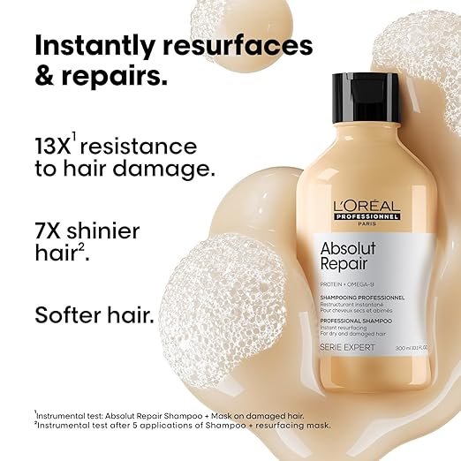l'oréal professionnel absolut repair shampoo for dry & damaged hair – 300ml