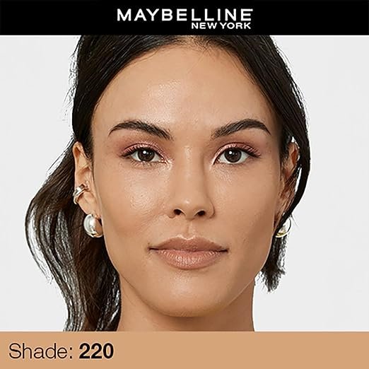 maybelline new york liquid foundation, matte finish, with spf, absorbs oil, fit me matte + poreless, 220 natural beige, 30ml