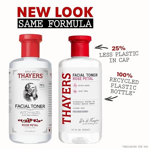 thayers witch hazel toner – rose petal, alcohol free, 12 fl oz / 355 ml